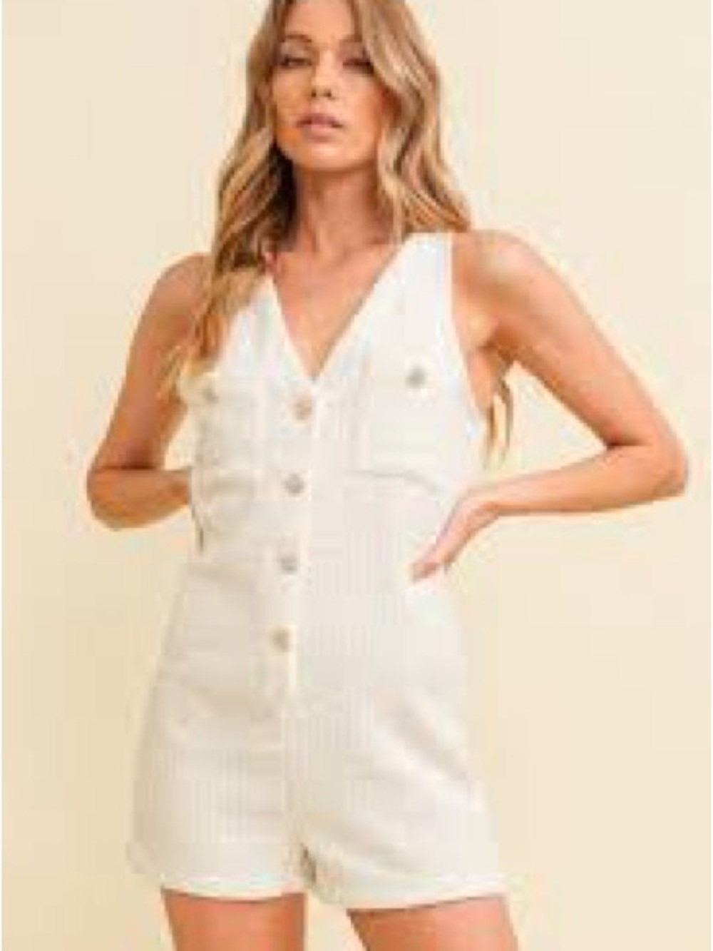 Women's White Sequin Textured Jumpsuit